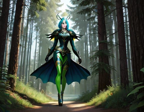 Surreal Forest Guardian in Vibrant Comic Book Style