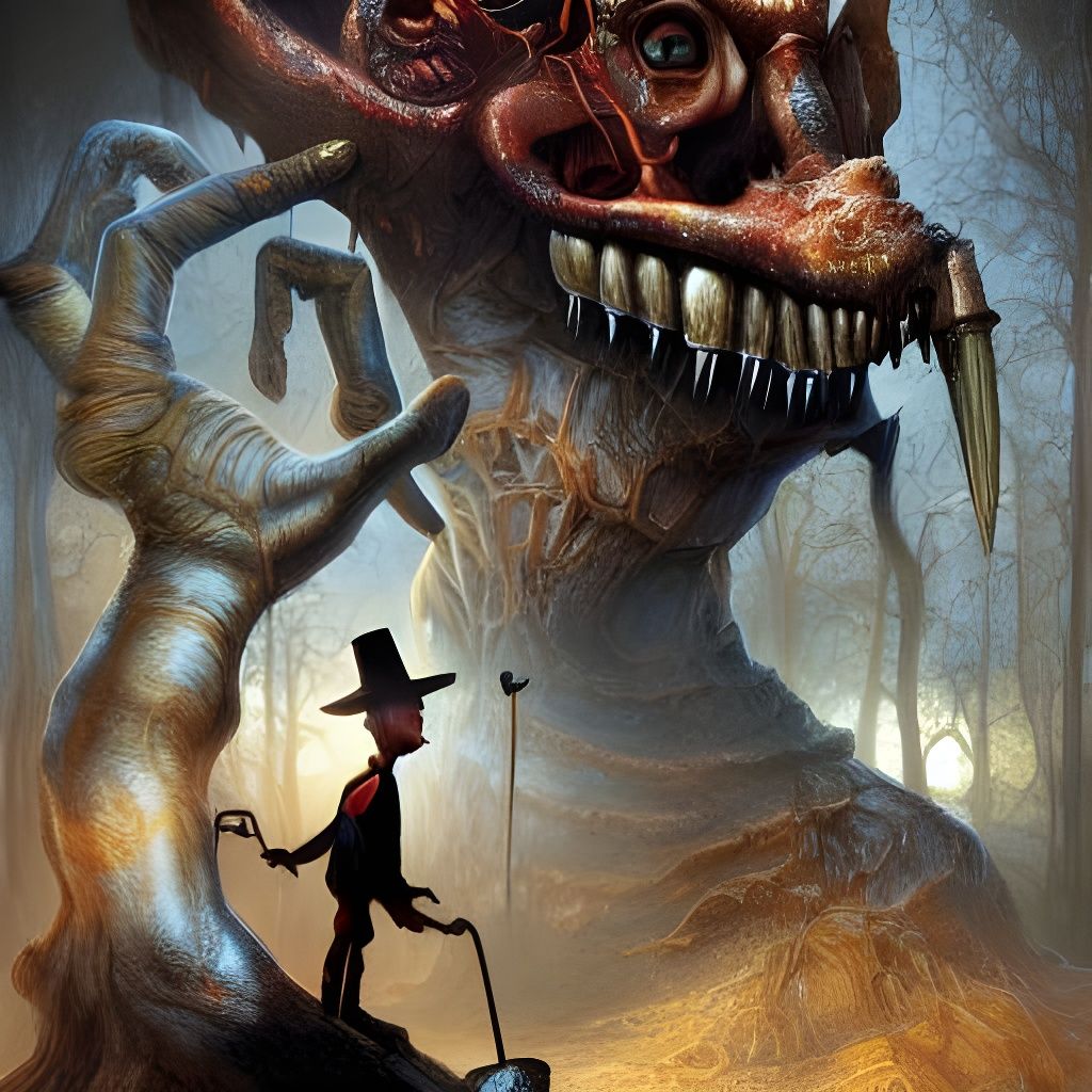 Hybrid Pinocchio in Cosmic Sci-Fi Style