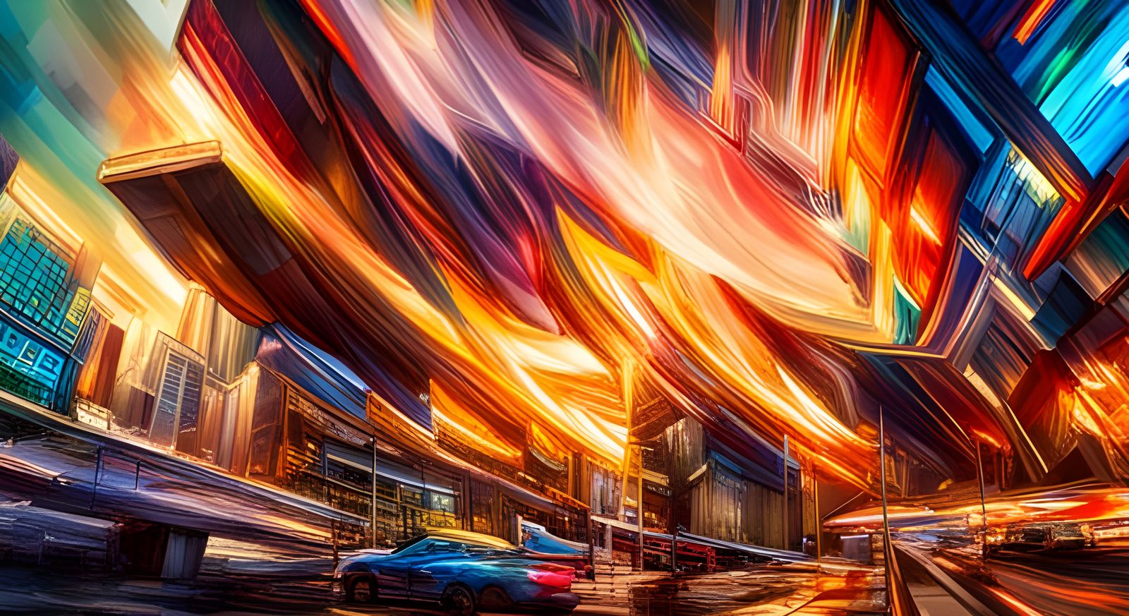 Vibrant Abstract Depiction of Euphoric Emotions