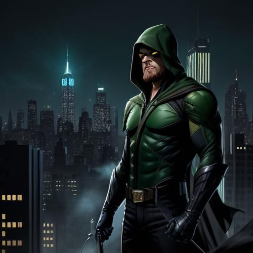 Green Arrow in Gotham: Comic Book Illustration