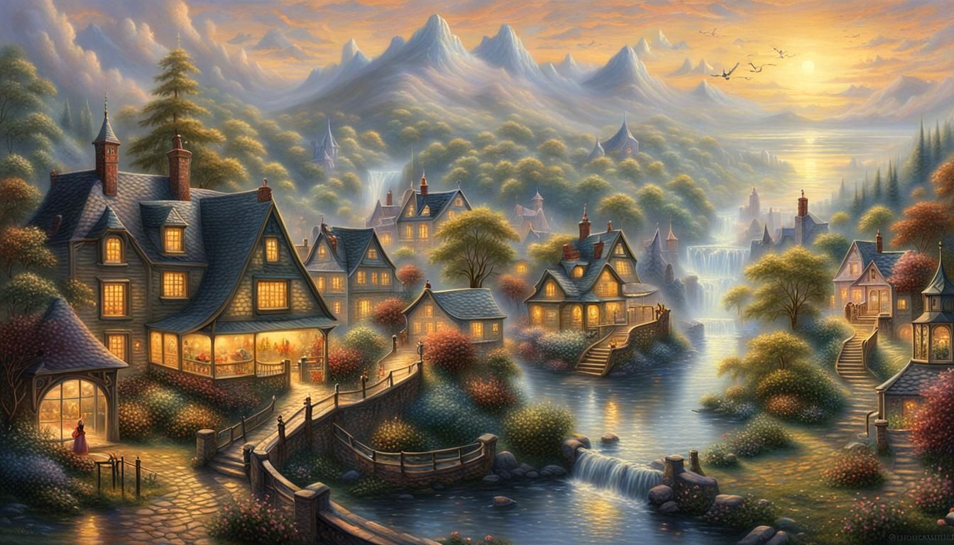 Ethereal Fantasy Landscape in Luminist Style
