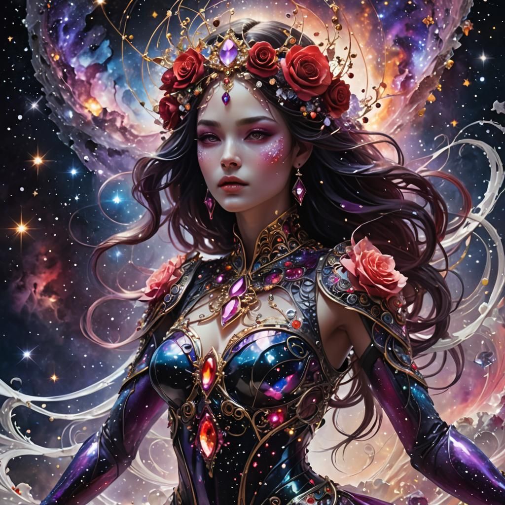 a hyperrealistic digital painting of an ethereal female comi...