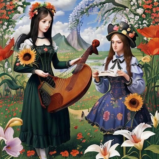 Dreamlike Utopia: Surrealist Flowers in a Whimsical World