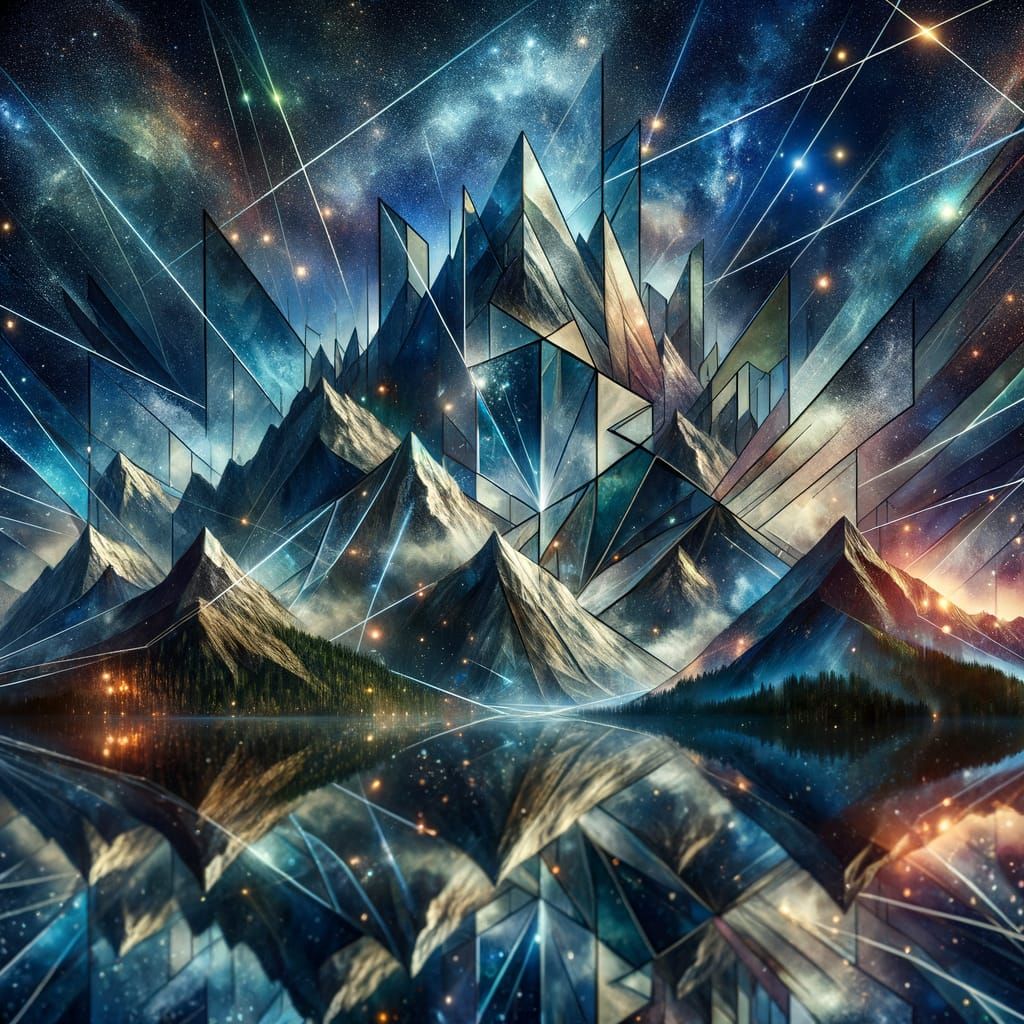 Surreal Mirrored Mountains Reflecting Different Worlds