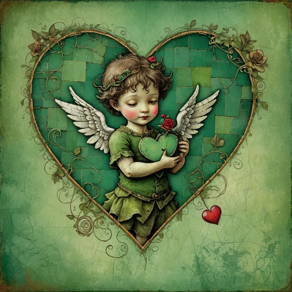Cupid Healing a Broken Heart