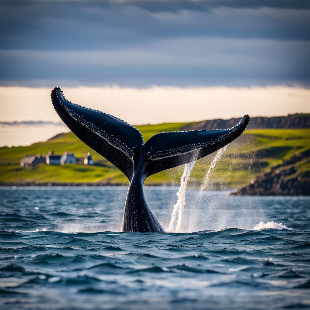 Humpback Whale Tail in Springtime, Professional Photography