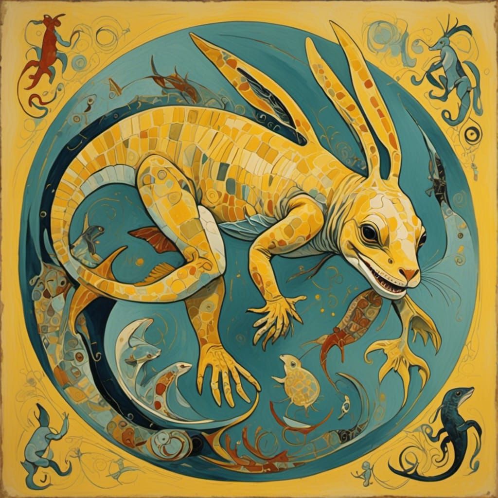 Yellow Barracuda Bunny Illustration