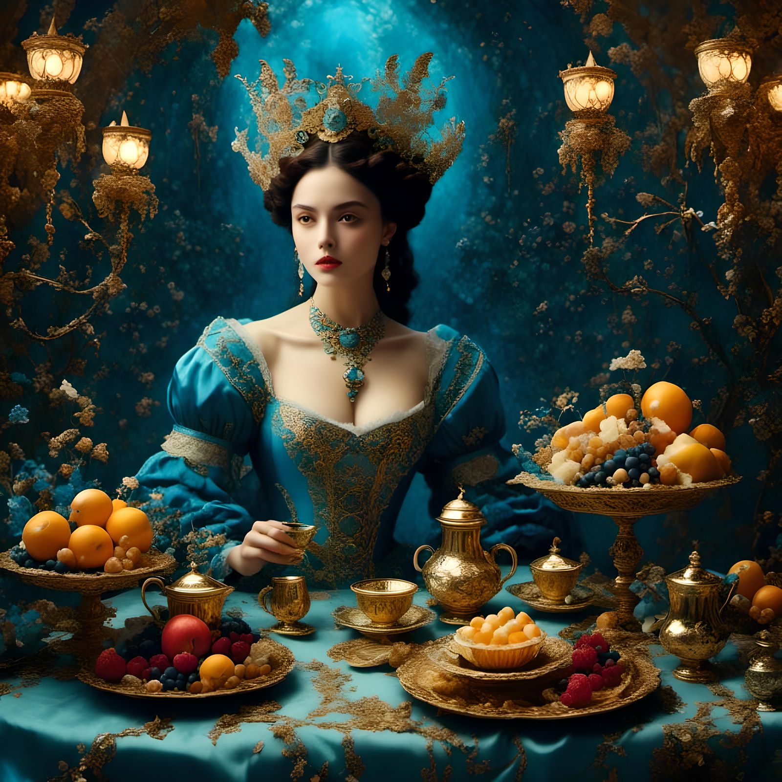 Whimsical Starlight Tea Party Under Blue Moon