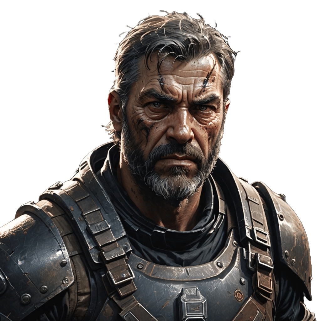 Mercenary Portrait: Armored Soldier Up Close