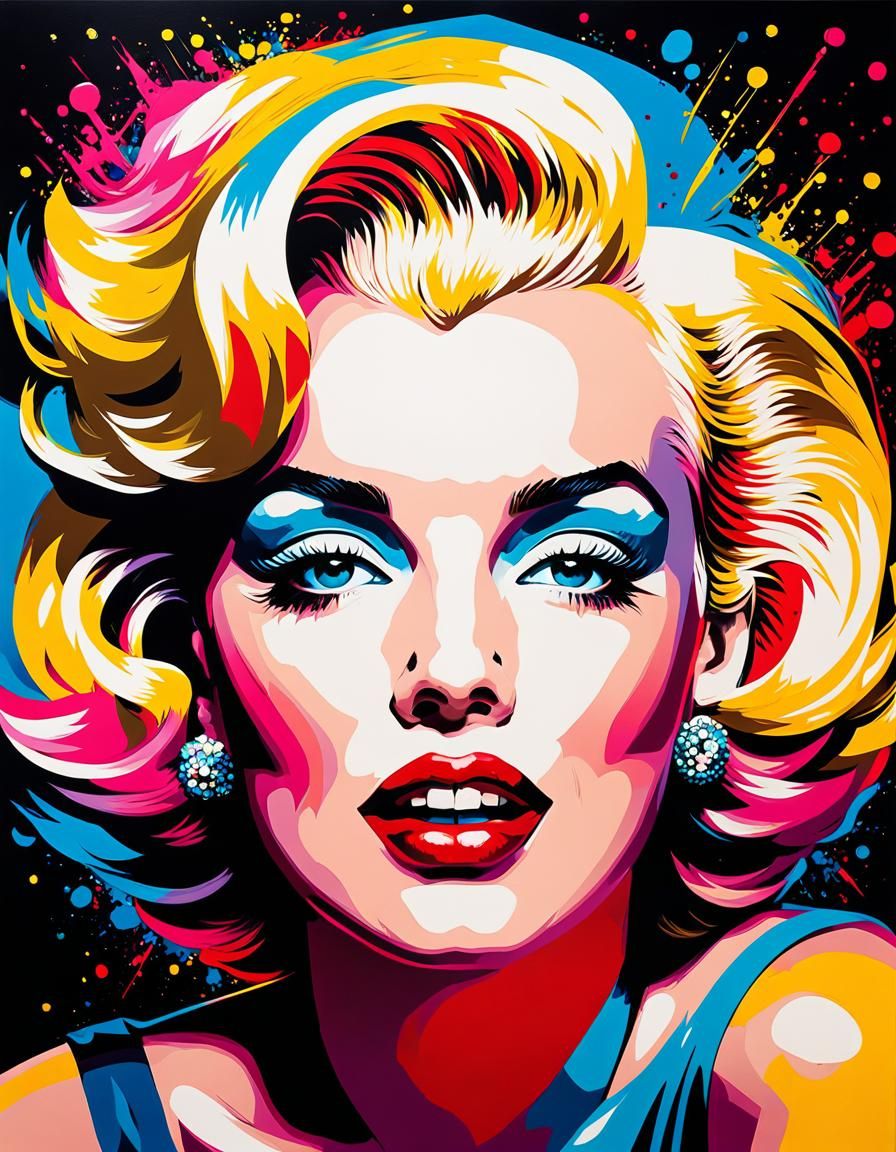 Colorful Marilyn Monroe Portrait in Hyperrealist Style