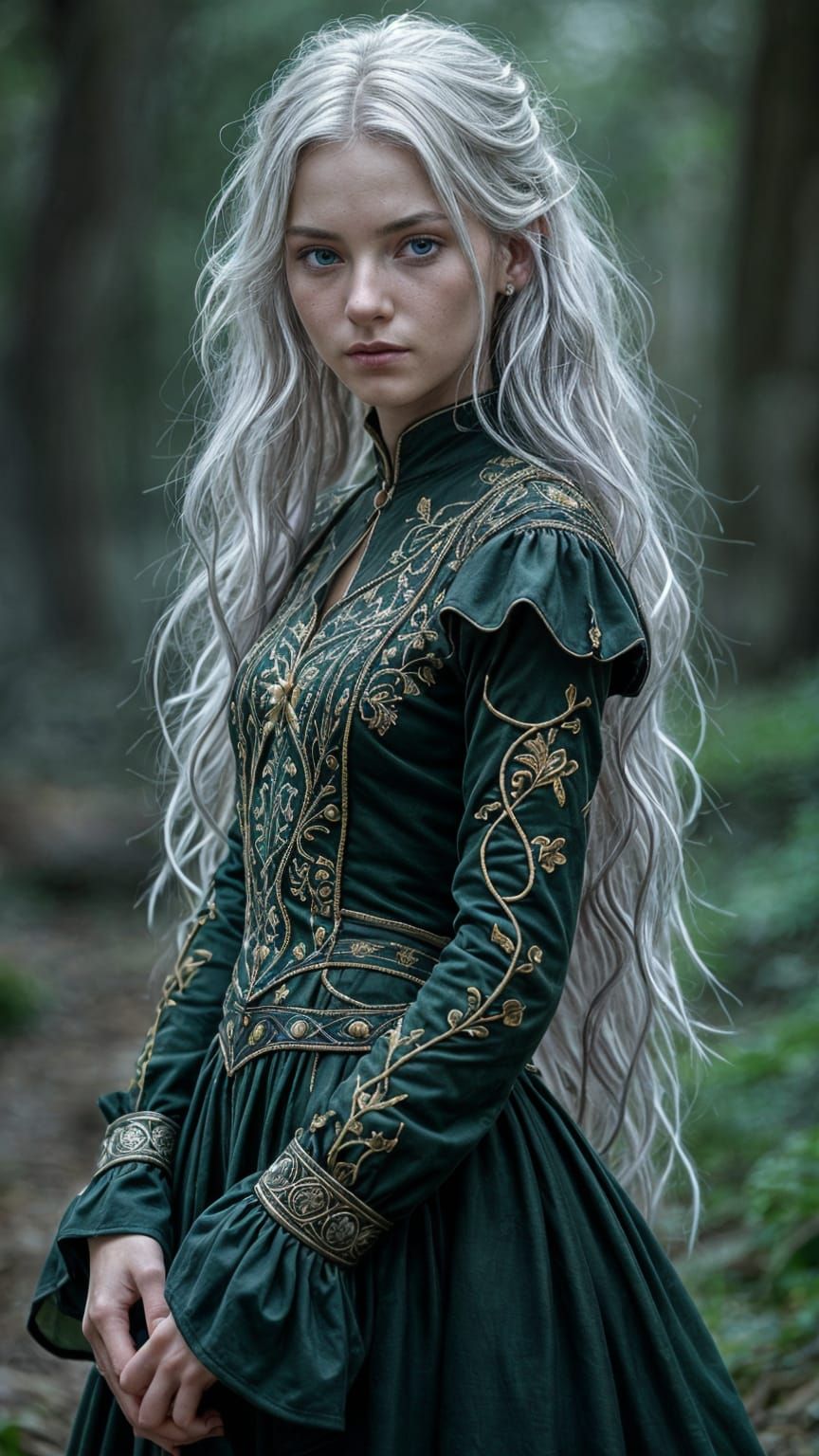 Dark Fantasy Maiden in Medieval Attire