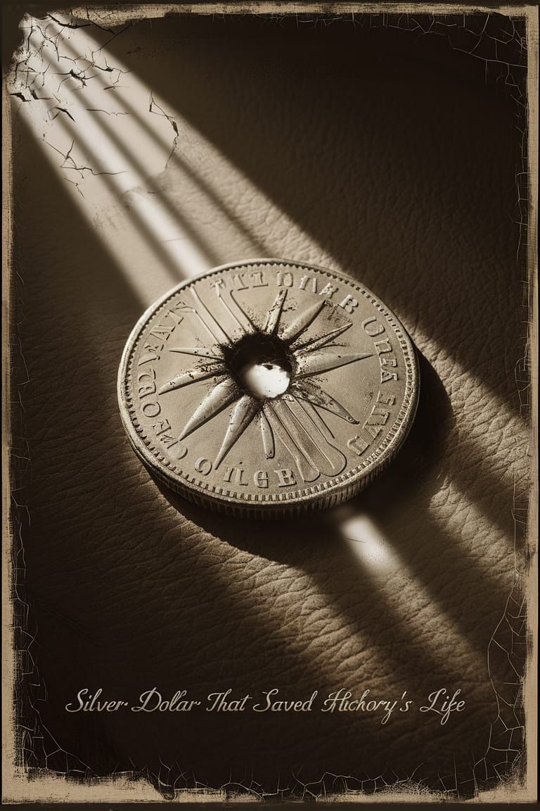 Worn Morgan Silver Dollar with Bullet Hole