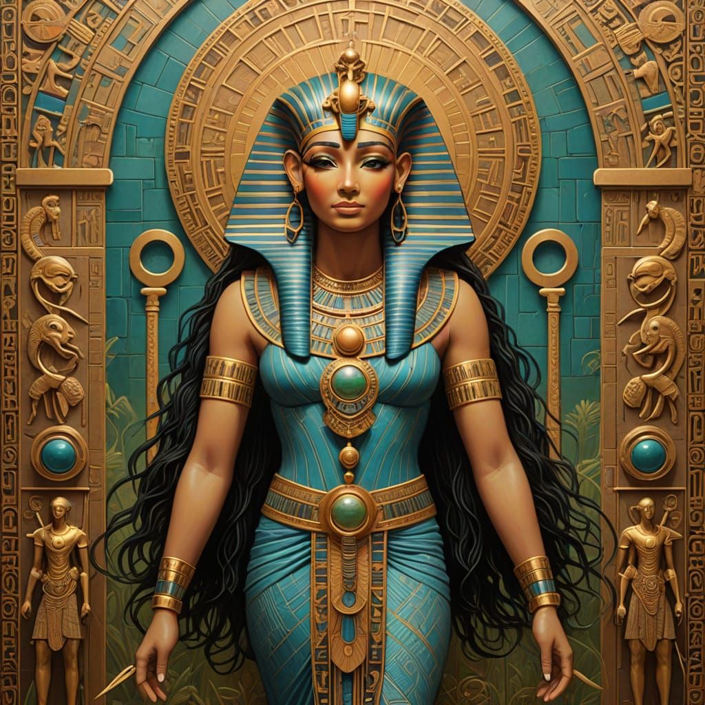 Ancient Egyptian Gods Gather in Golden Temple