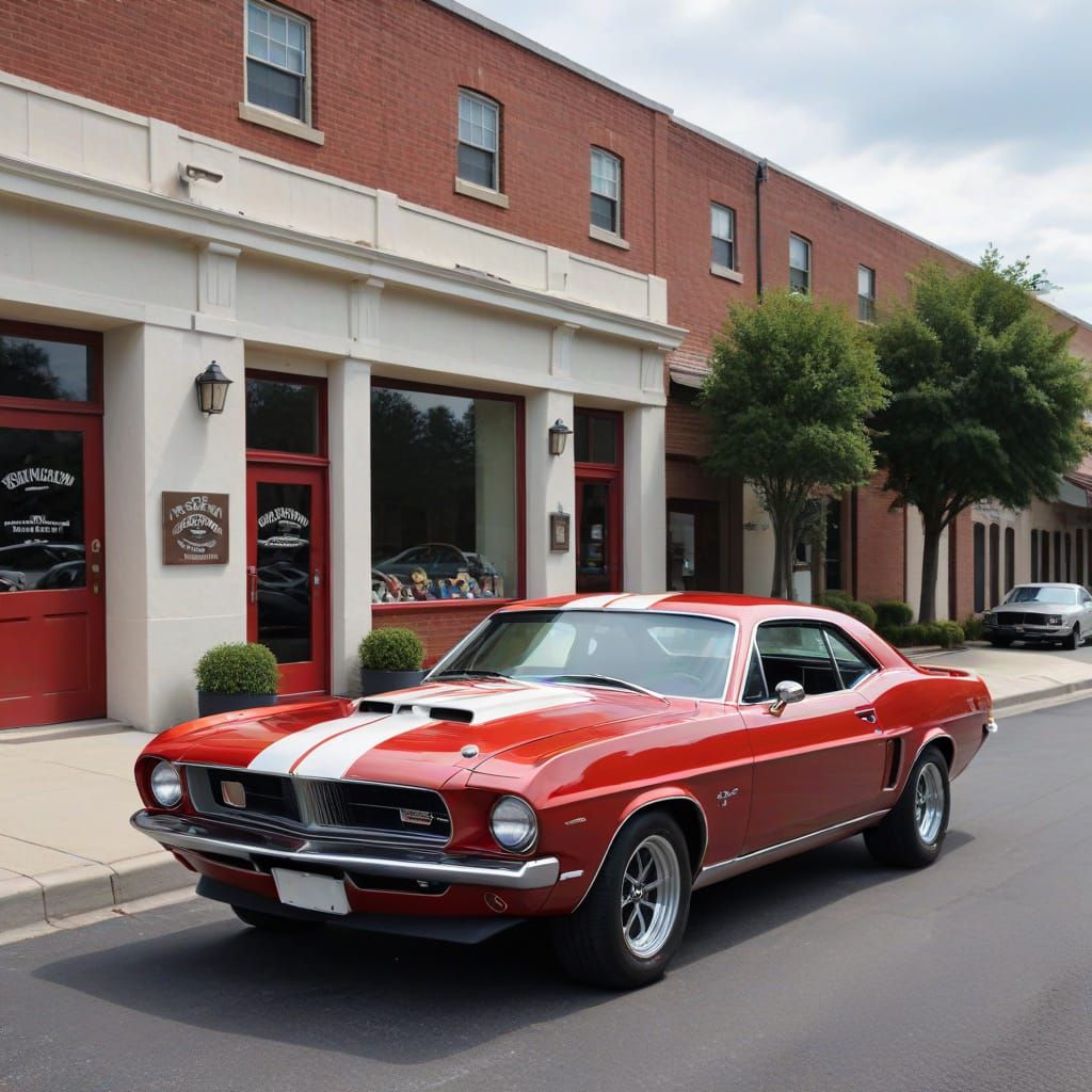 1960s Barracuda Muscle Car with Shelby Stripes