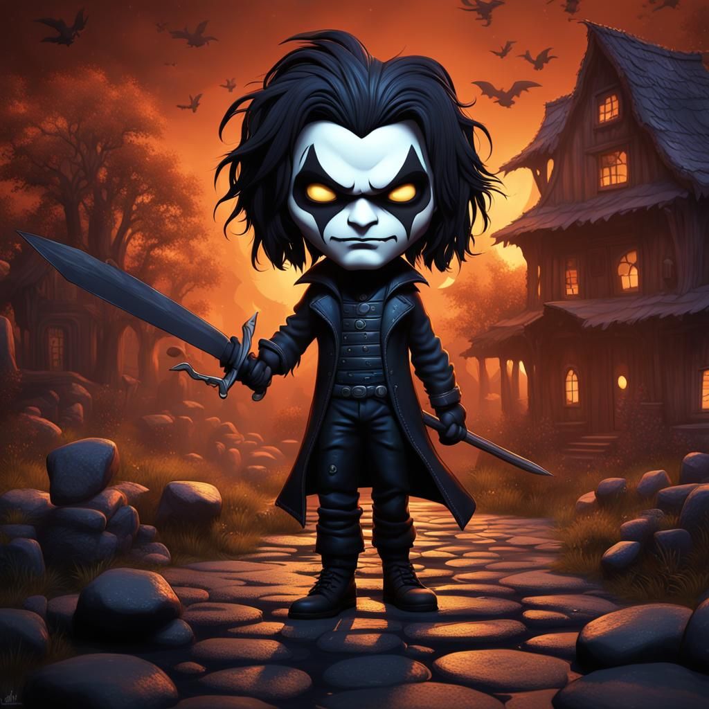 Chibi Eric Draven Fantasy Concept Art
