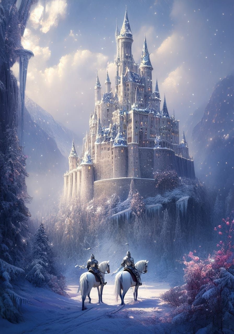Winter Wonderland Castle in Ice Blue and Silver