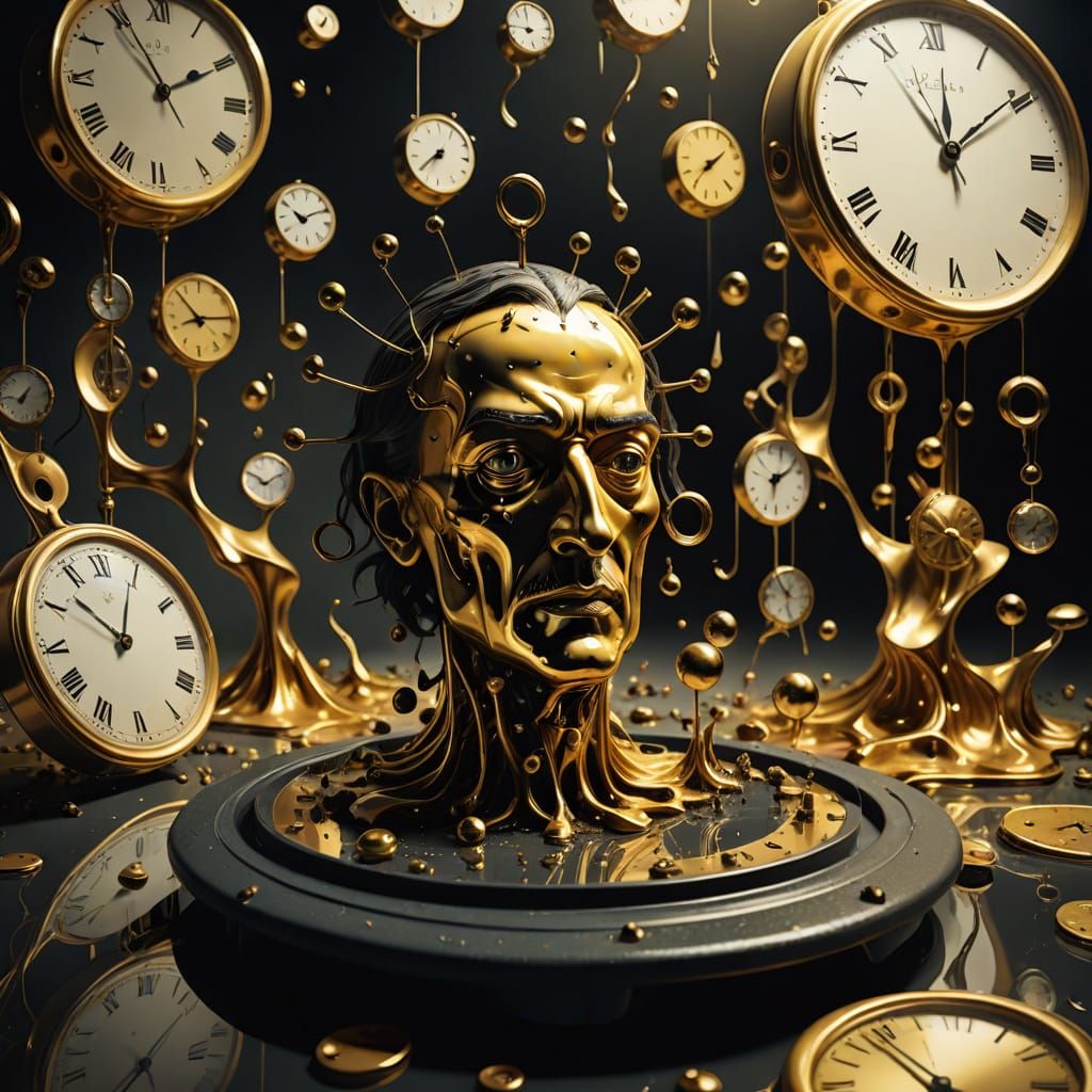 Surreal Figure Disappearing in Salvador Dali Style