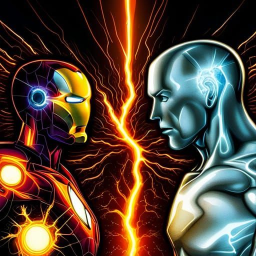 Ironman and Silver Surfer Plasma Battle