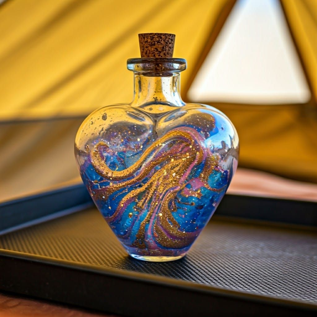 Enchanted Crystal Heart in Cosmic Glow