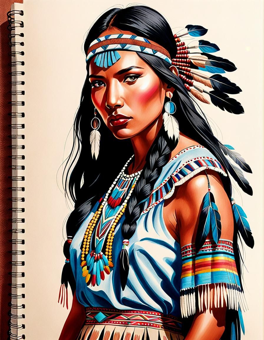 Native American Fashion Design Sketch