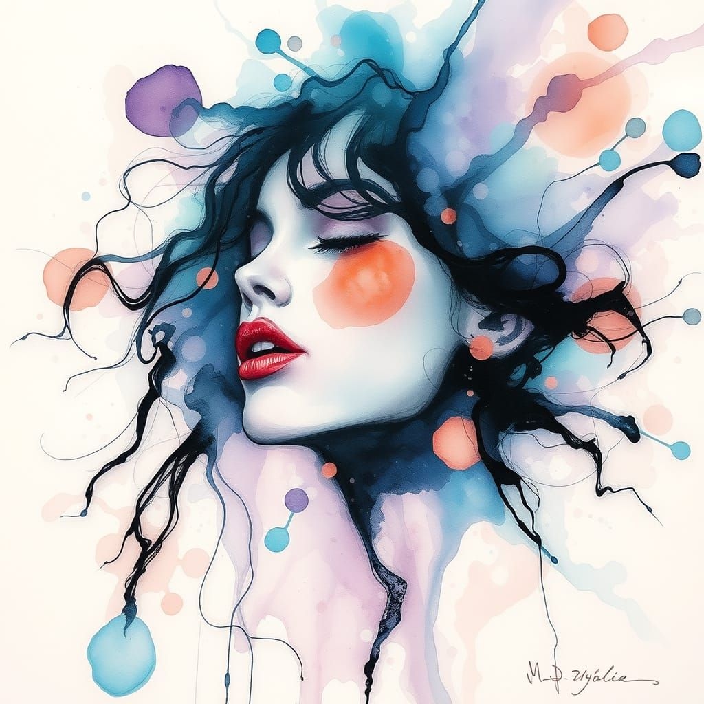 Abstract Expressionist Emotive Landscape in Vibrant Colors