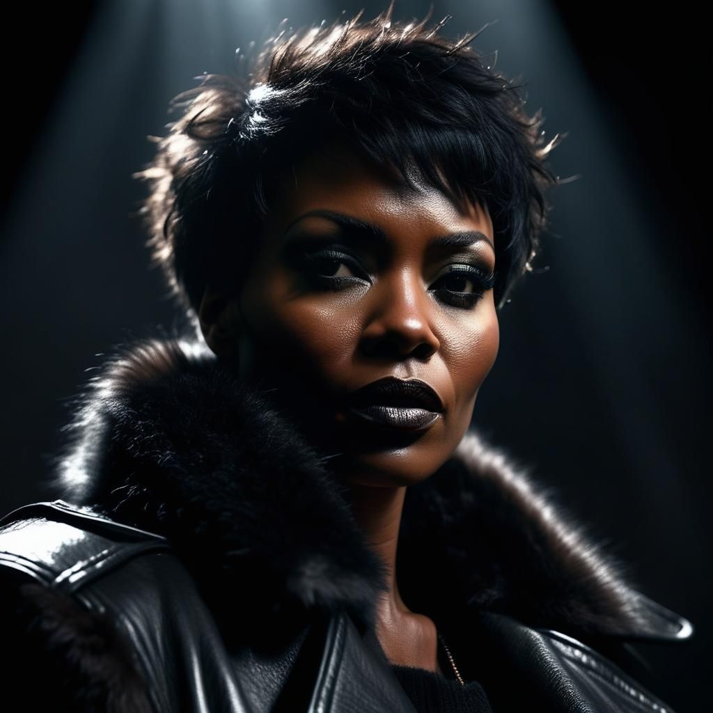 Dark Fantasy Portrait of Woman in Leather and Furs