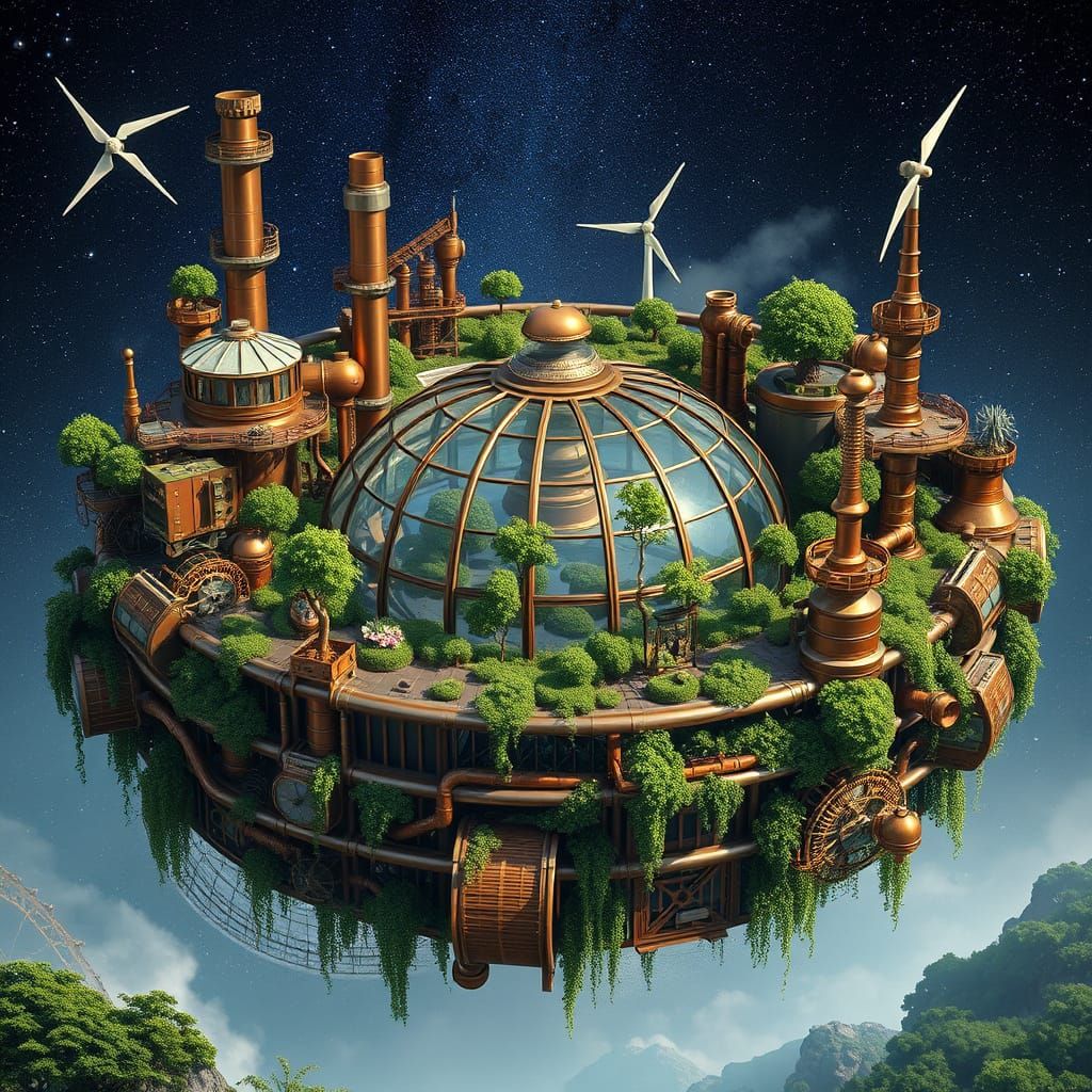 Majestic Steampunk Dyson Ring Blends Industrial Elegance wit...