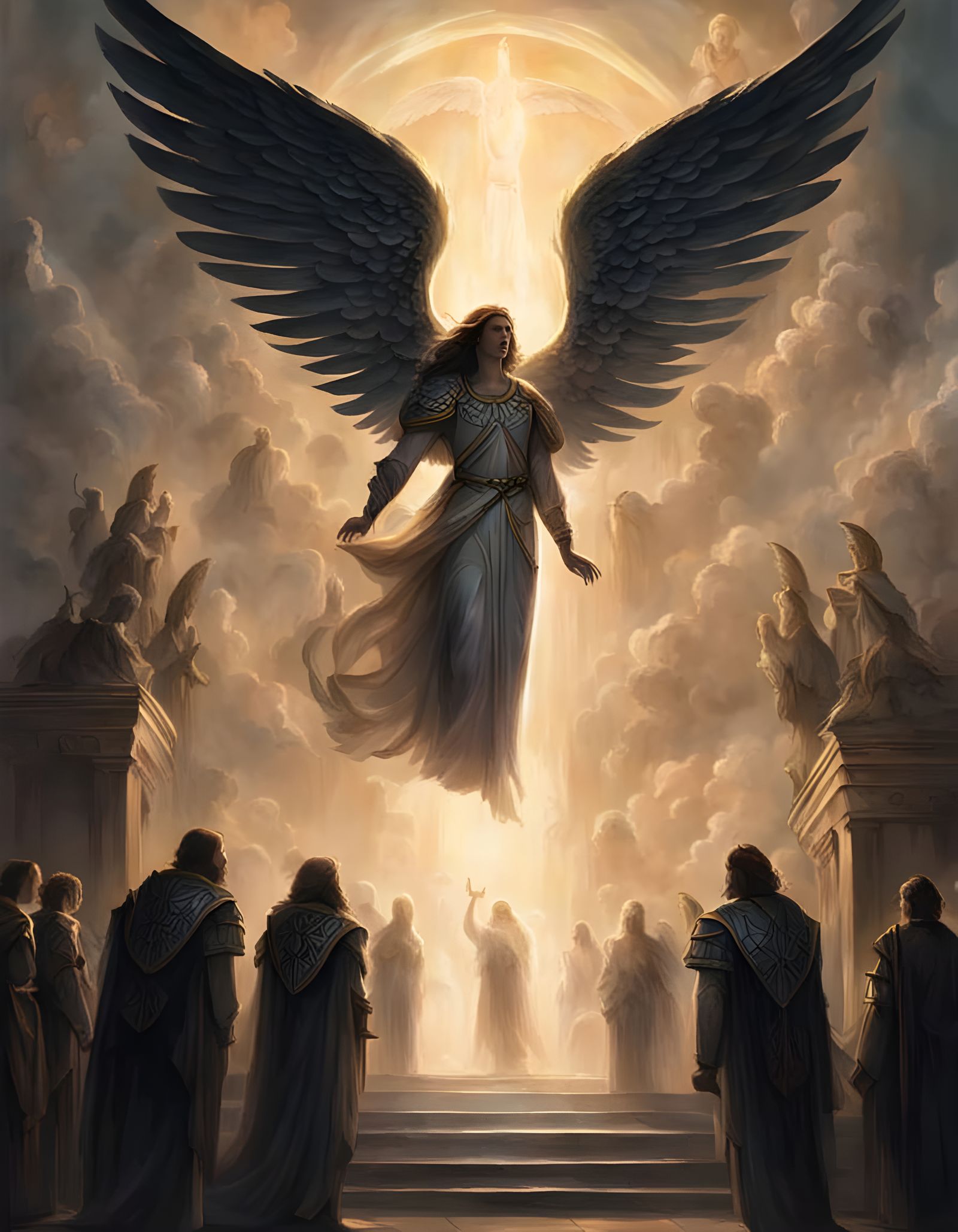 Divine Archangel Descends in Radiant Glory