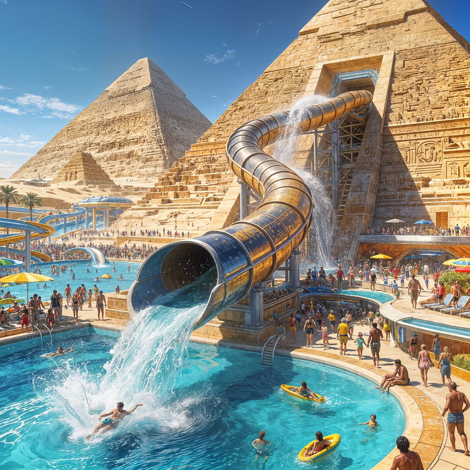Egyptian Pyramids Transformed Into Modern Waterpark Fun