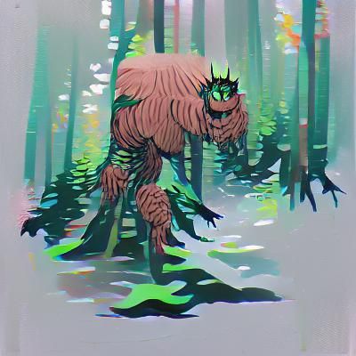 Menacing Forest Monster in Digital Art Style