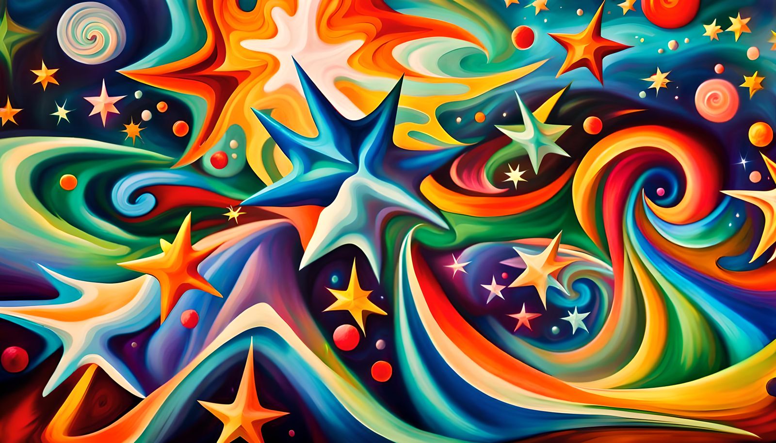 Swirling Newborn Stars in Iridescent Plasma Maelstrom