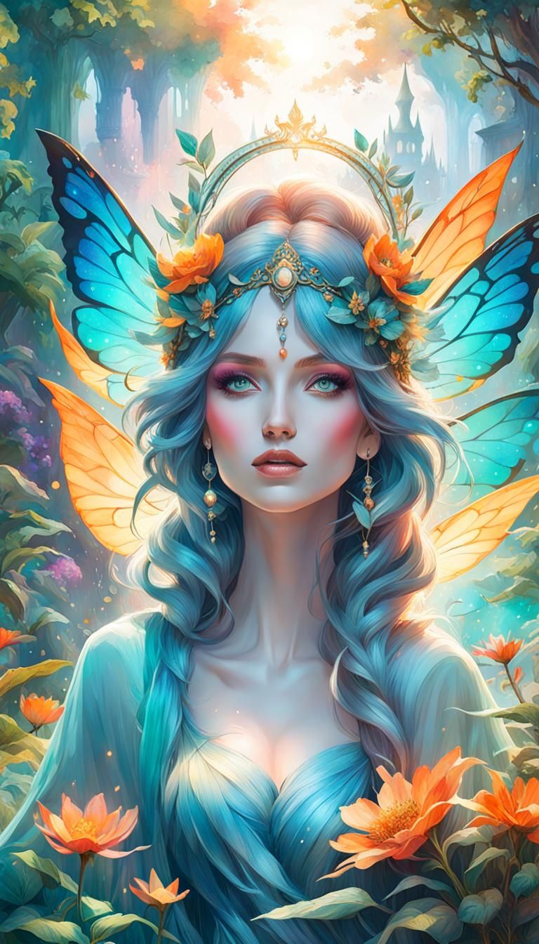 Fairy Wonderland in Fantasycore Watercolor Style