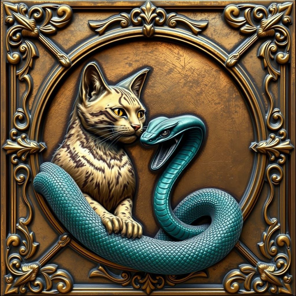 Egyptian Felis margarita and Black Cobra.