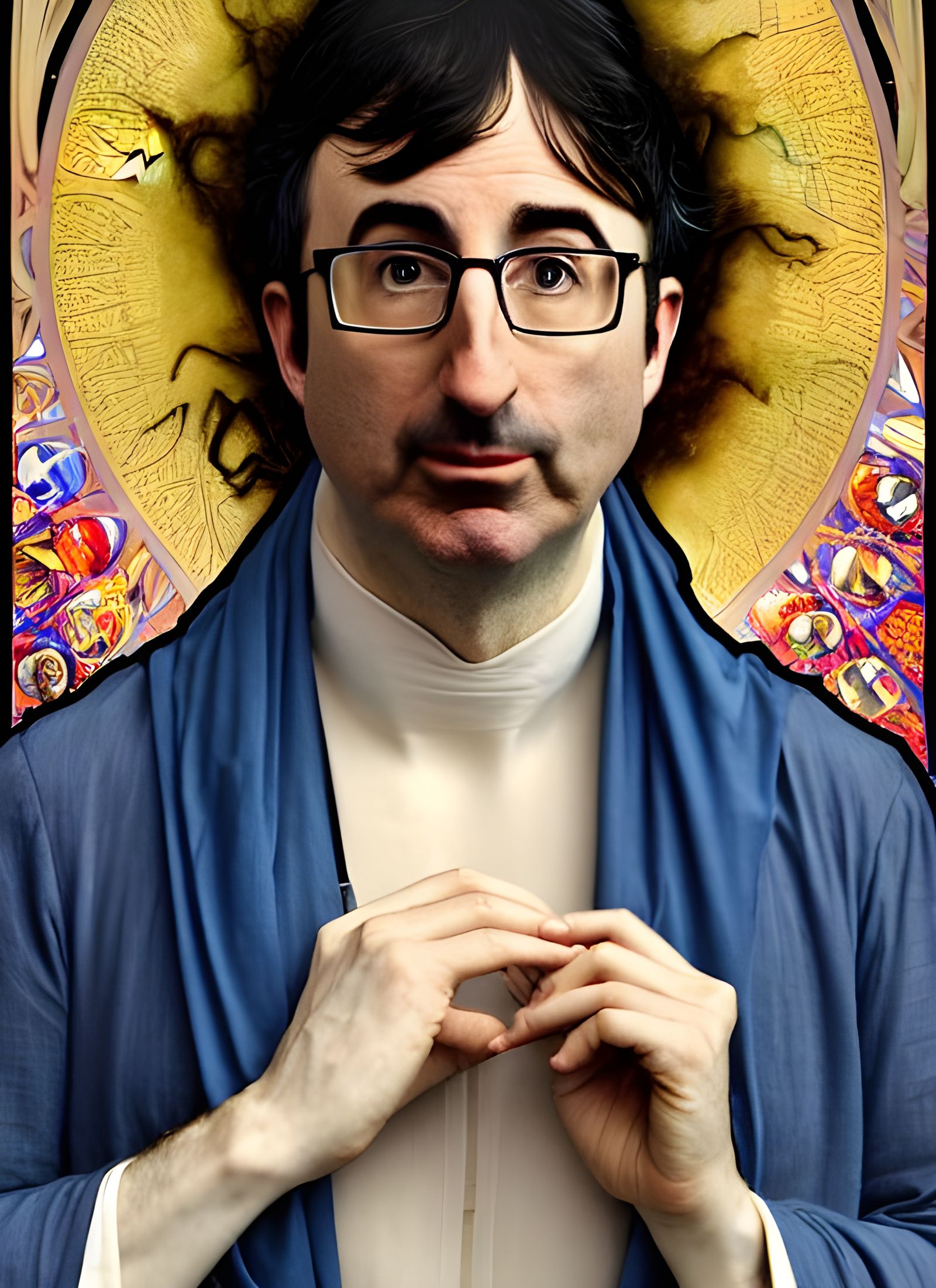 John Oliver as St. John in Art Nouveau Style