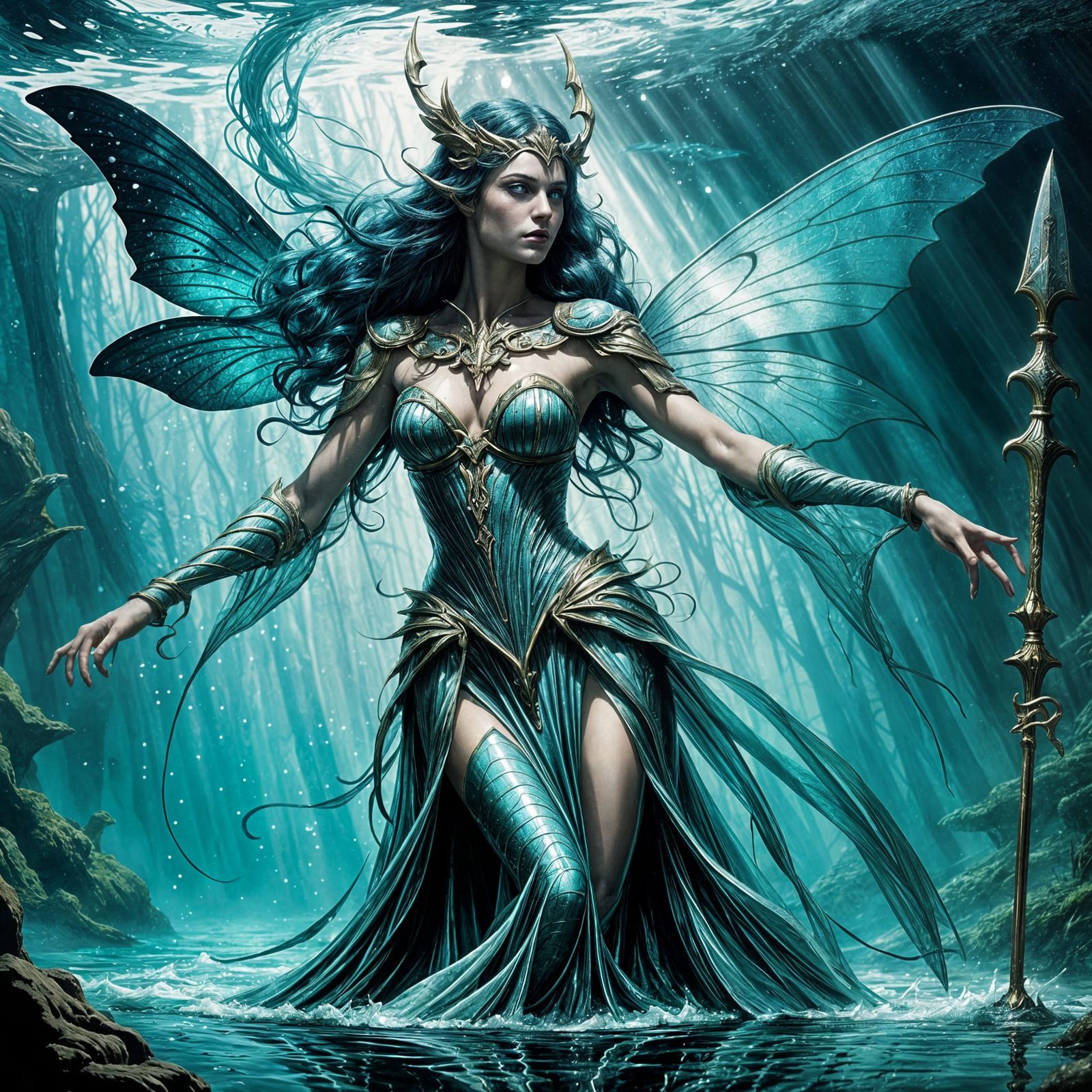 Lake Fairy Grips Excalibur in Sparkling Light