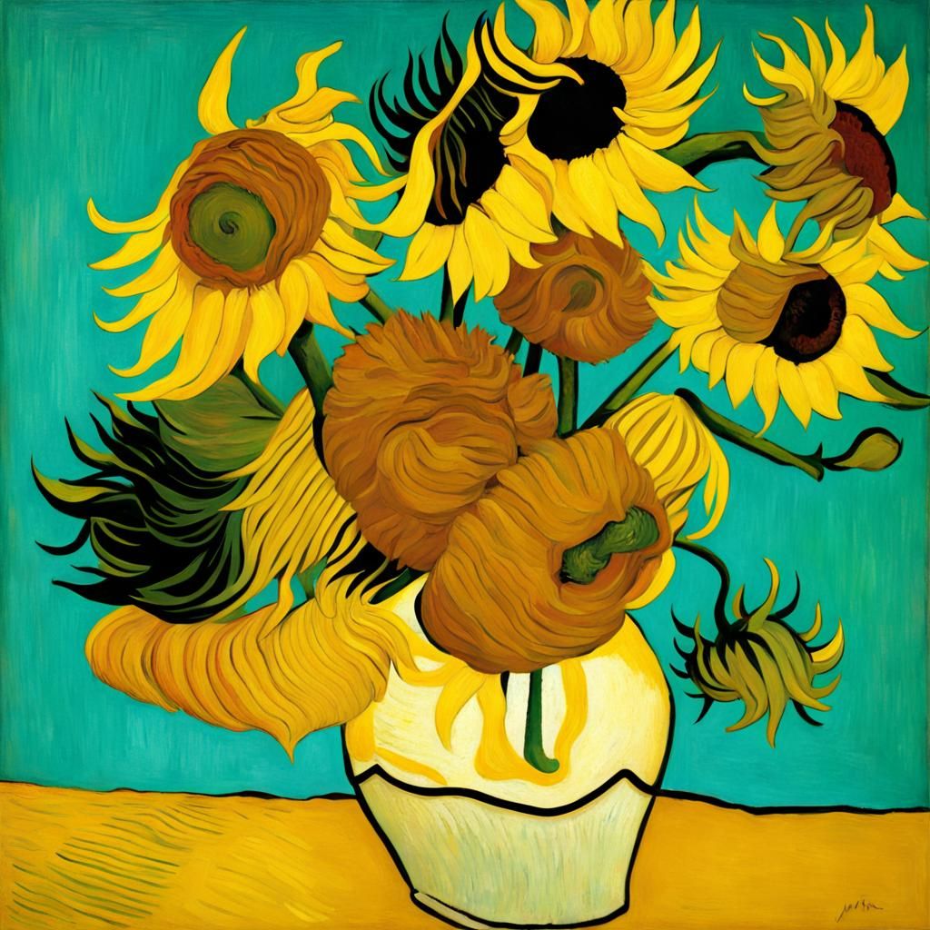 Sunflower in Van Gogh Style