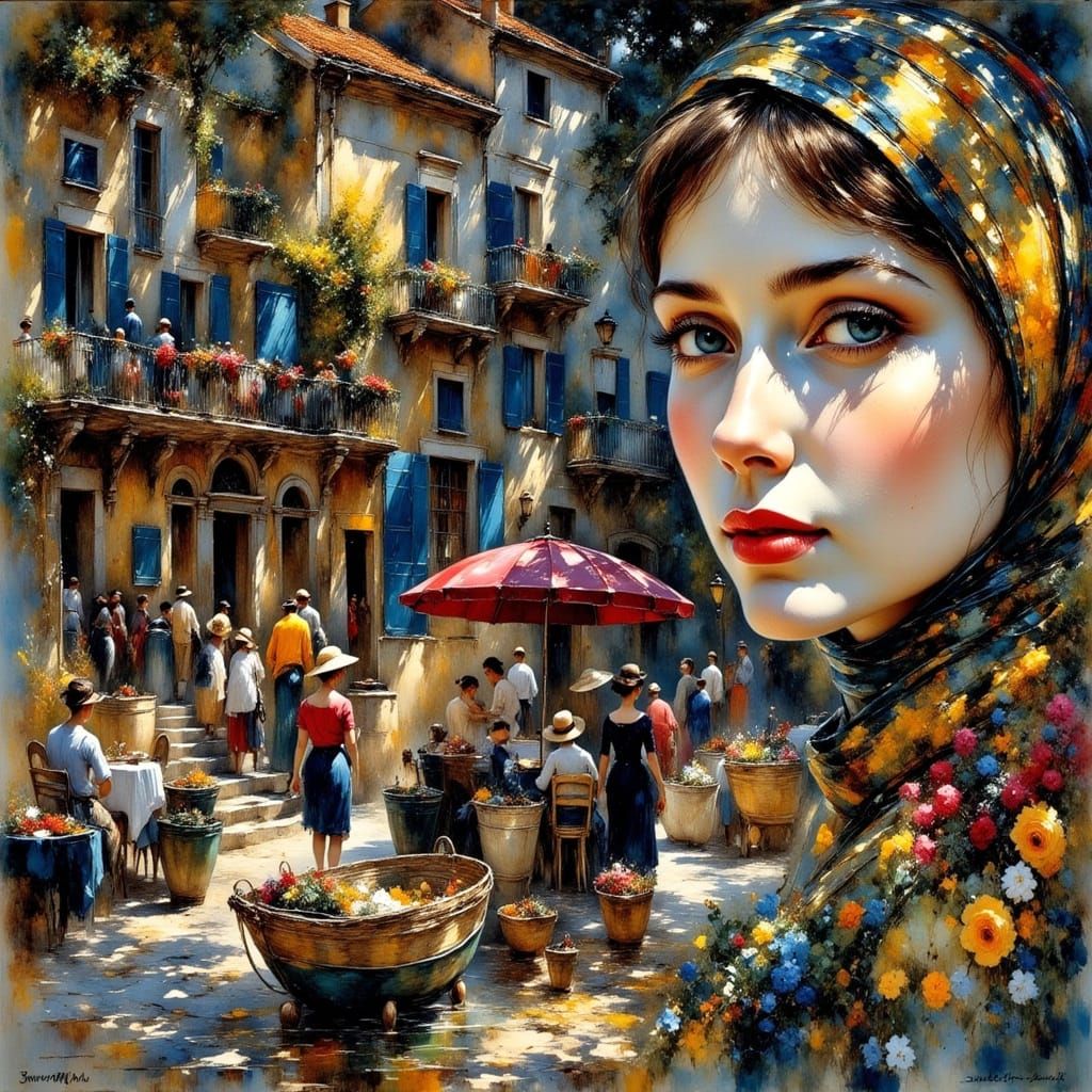 Vibrant Impressionist Portrait Capturing Light and Color