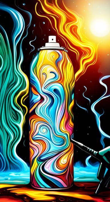 Man and Bottled Universe: Graffiti Splash Art