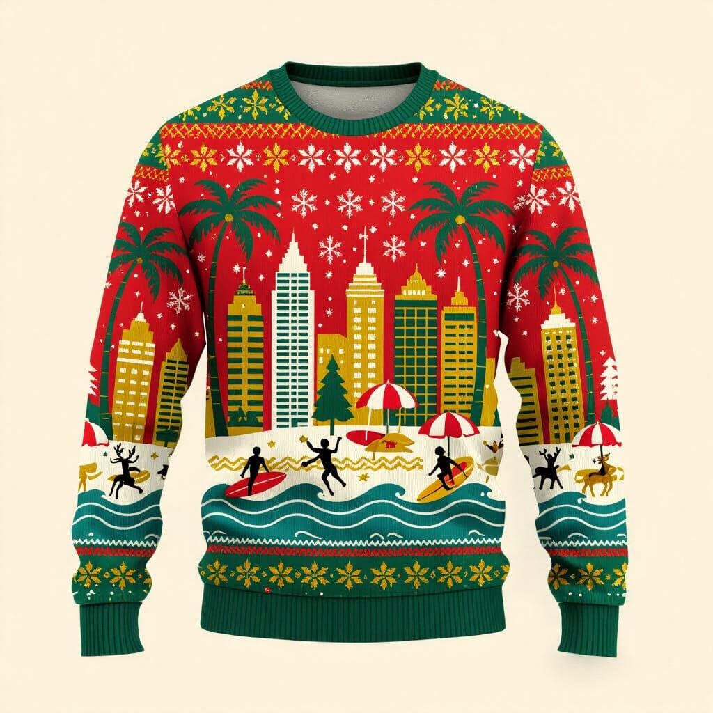 Kitsch Gold Coast Christmas Sweater Design