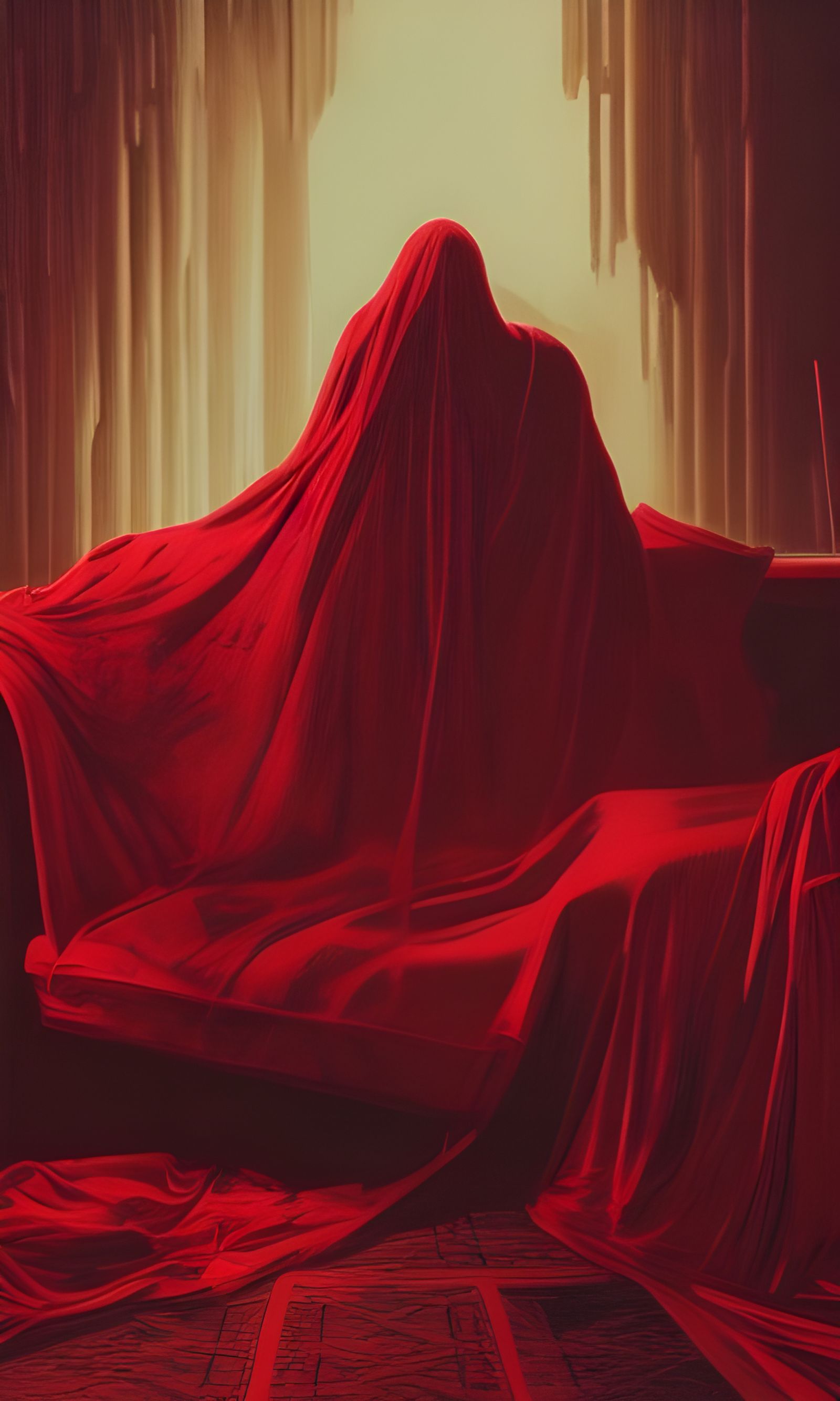 Figure in Red Cloak, Digital Art