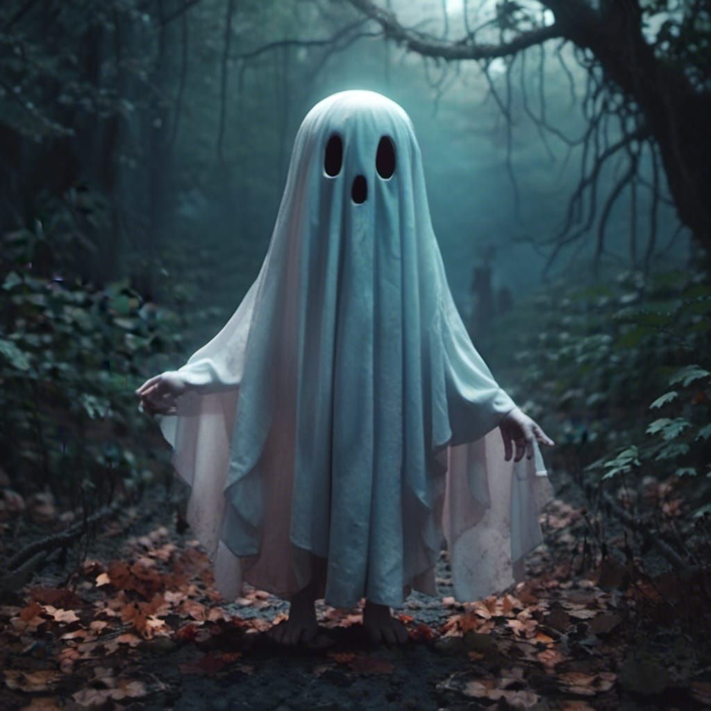 Cute Ghost in Detailed Matte Painting Style