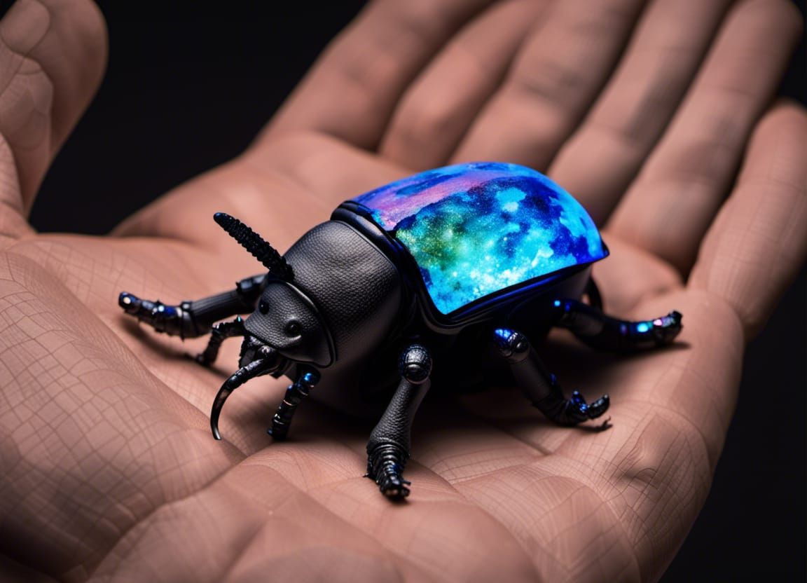 Glowing Crystal Meteorite Rhino Beetle