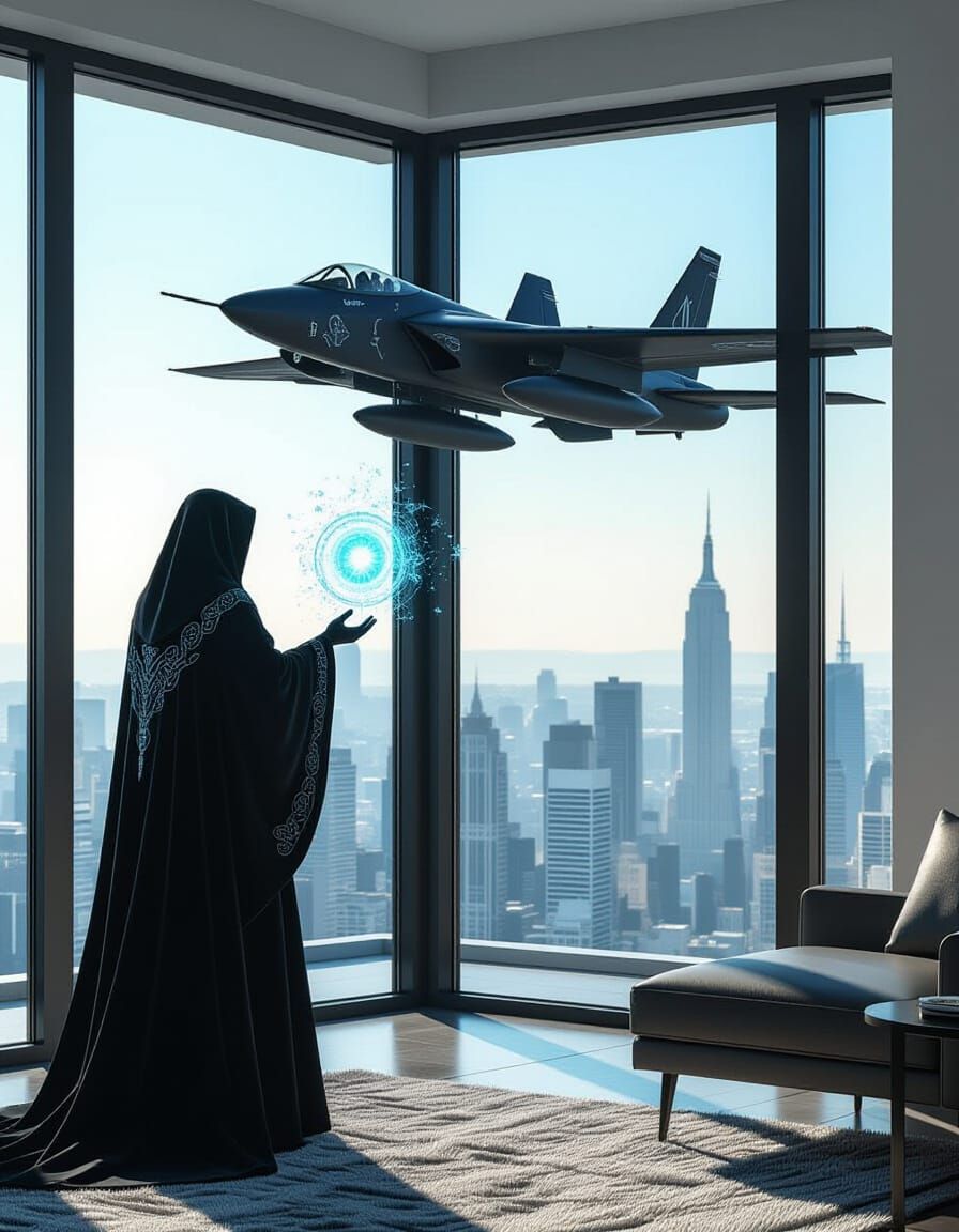 Wizard Conjures Spells in Cyberpunk Apartment