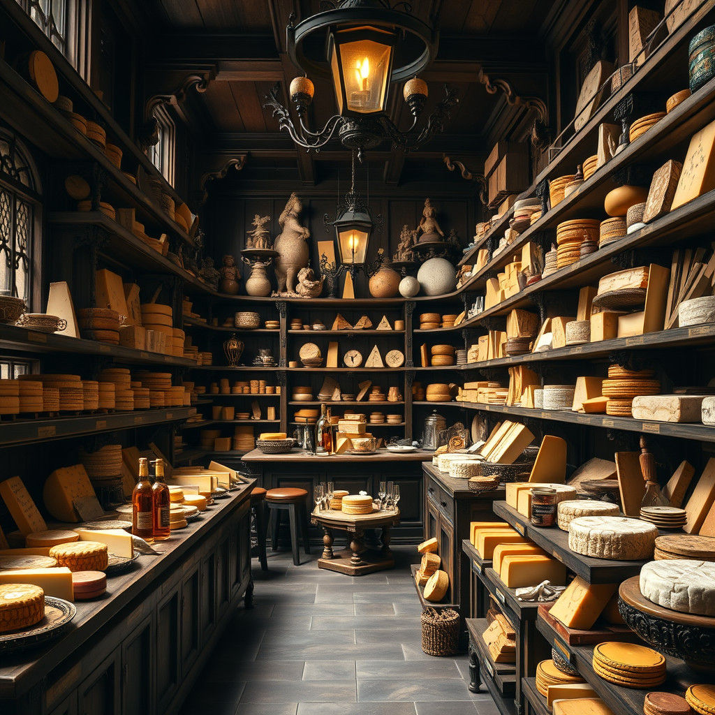 Ornate Fromagerie With Artisanal Cheeses in Dutch Style