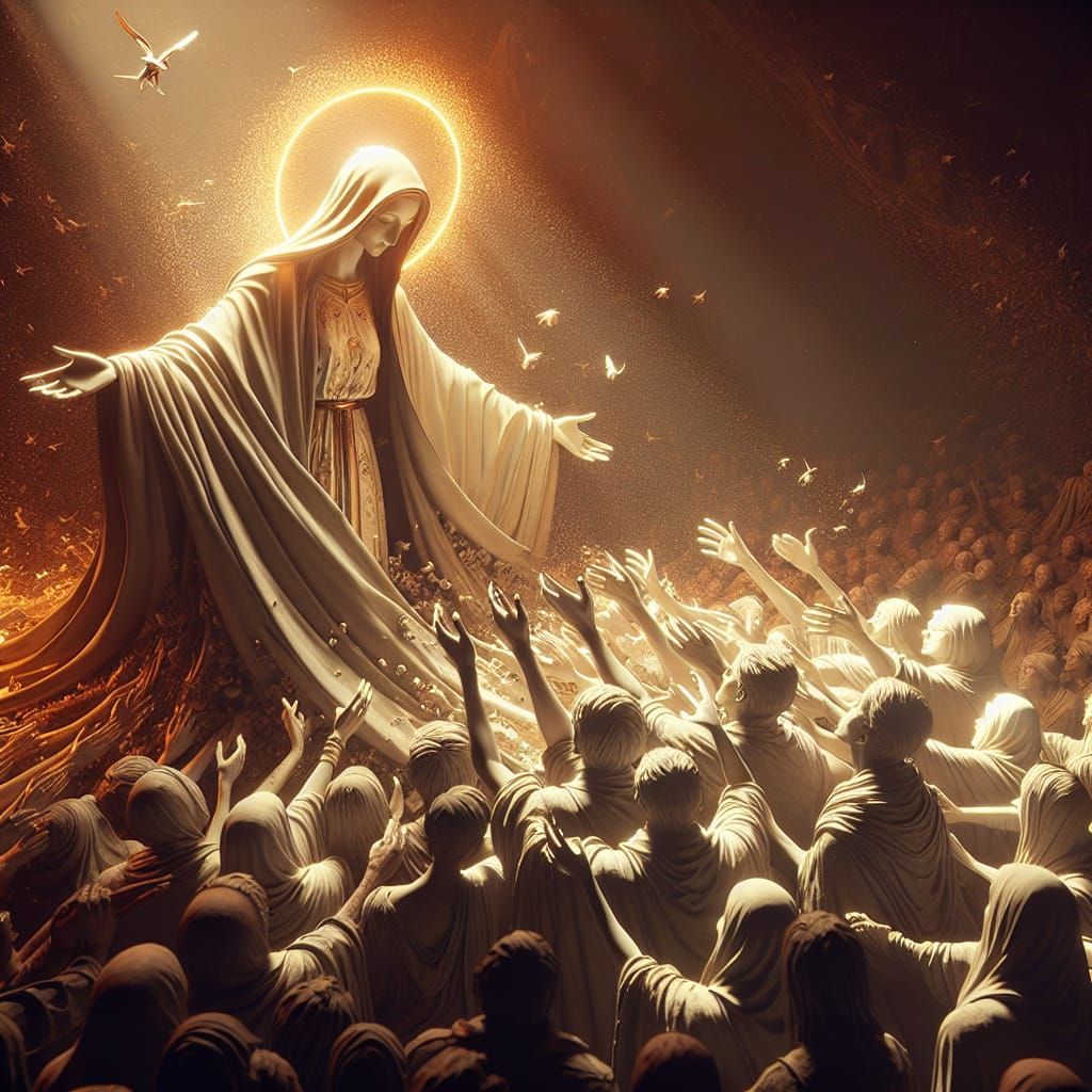 Holy Mary Extends Mercy in Matte Painting