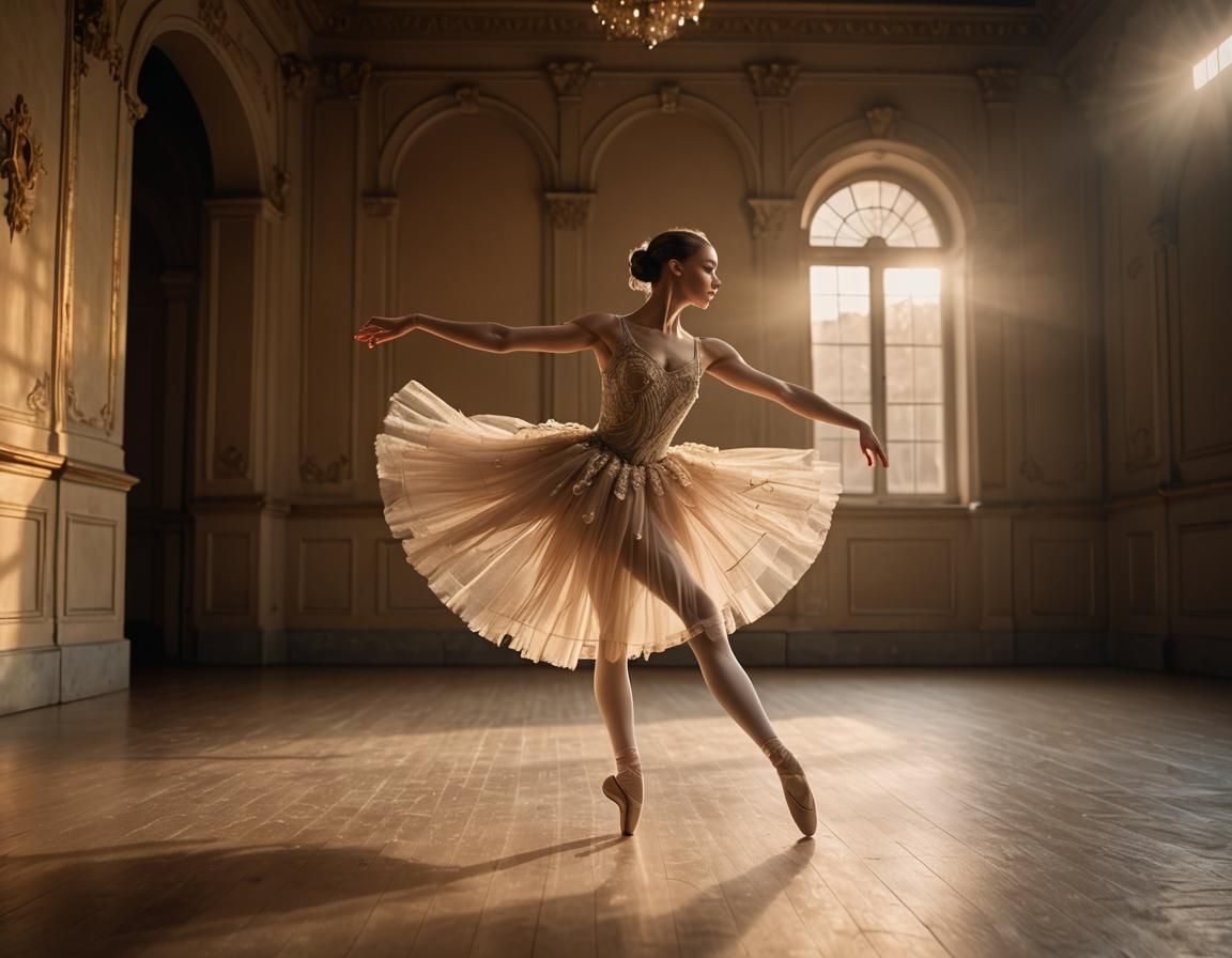 Ethereal Ballet Photography: Ballerina in Golden Light