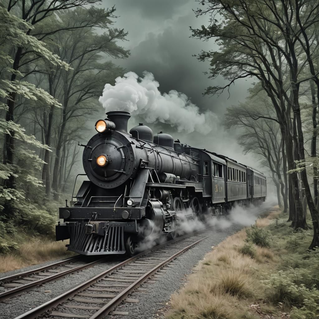 Ethereal Ghost Train in Dark Void