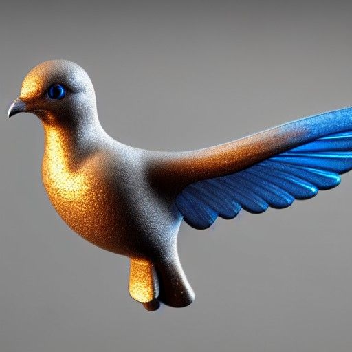 Ichor-Filled Glass Dove in Hyperrealistic Render