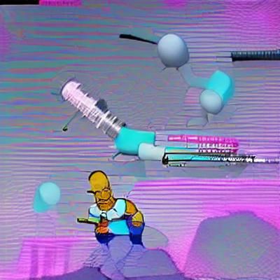 Homer Simpson in Vaporwave Art Style