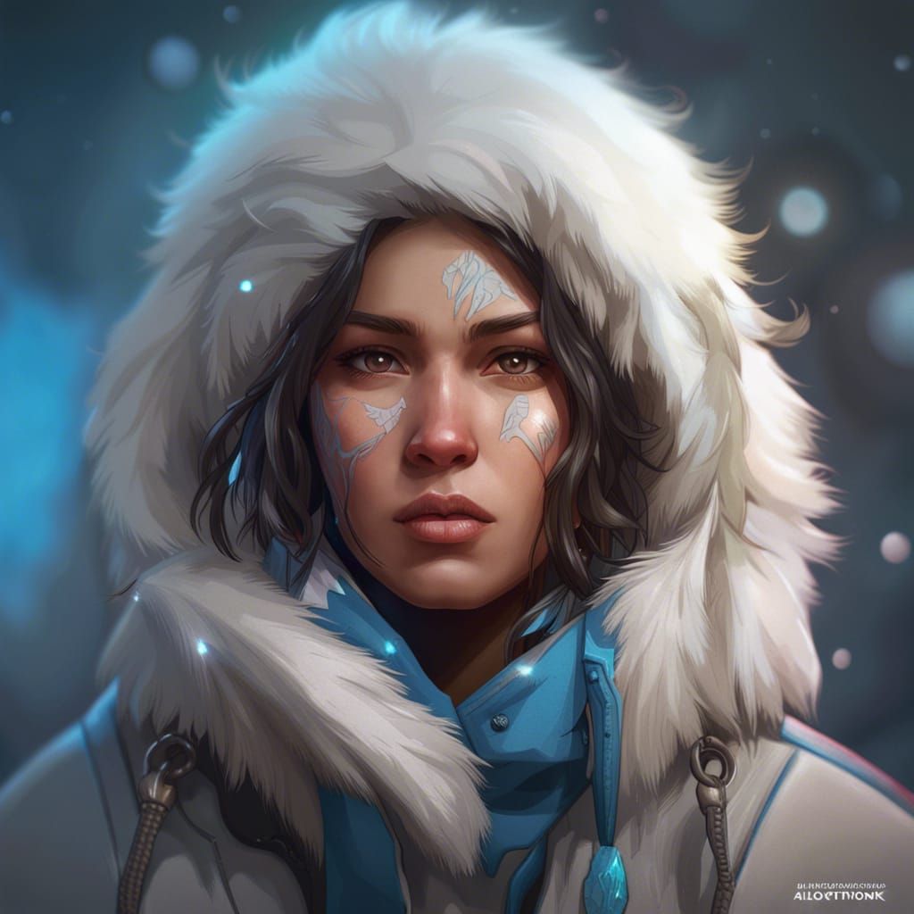Detailed Eskimo Portrait in Trending Art Style